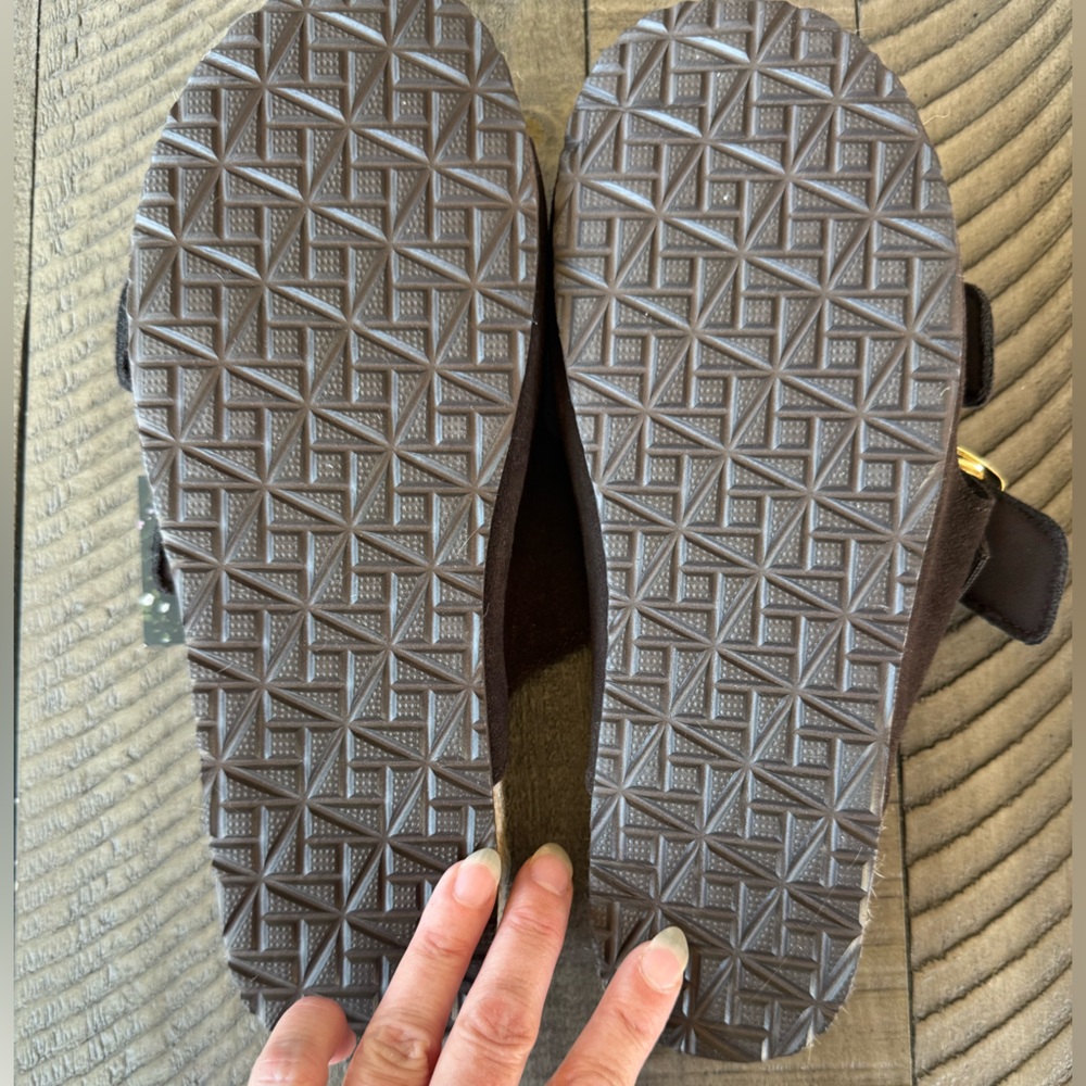 Haute Hippie Dark Brown Suede Buckle Slide Sandals Women’s Size 6.5 (NWOT) - Picture 12 of 12